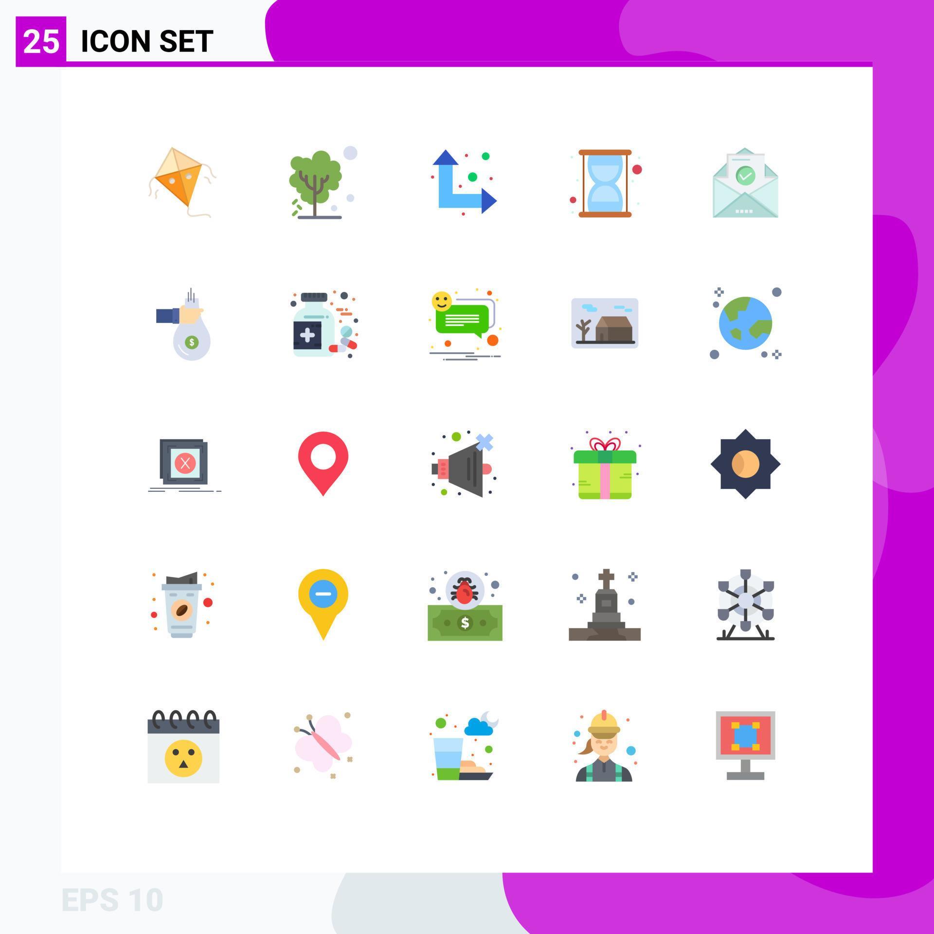 25 Universal Flat Colors Set for Web and Mobile Applications education email arrow mail seo Editable Vector Design Elements Stock Free