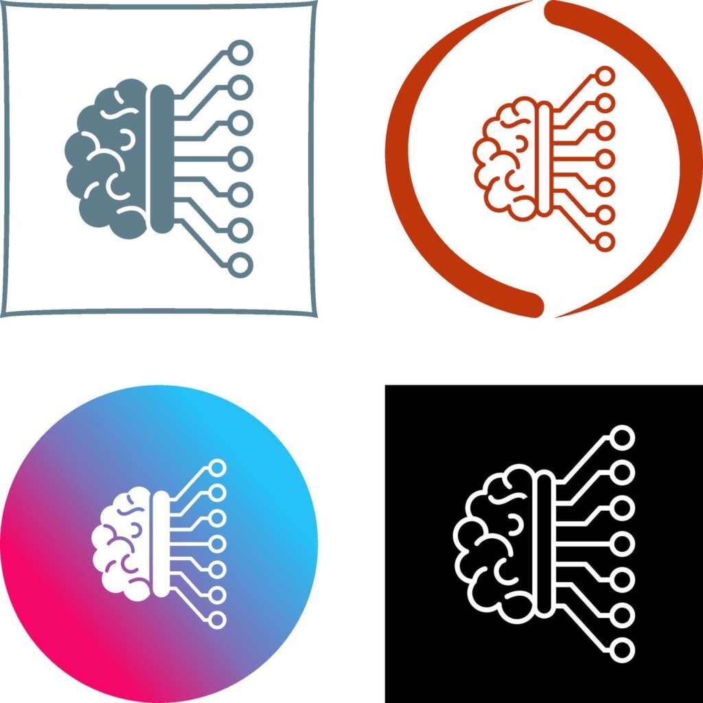 Machine Learning Icon Design Stock Free