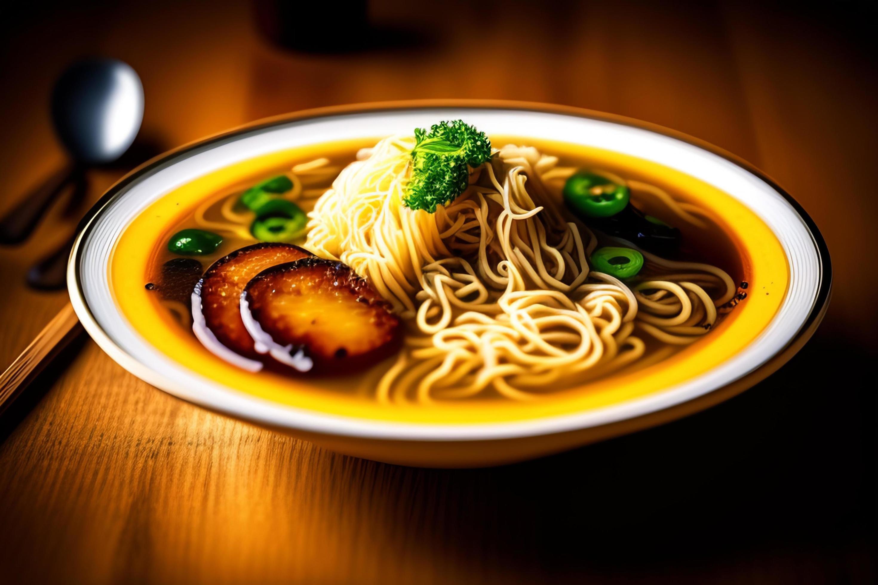 Delicious noodles. Fast food meal with appetizing pasta and chopsticks. Stock Free