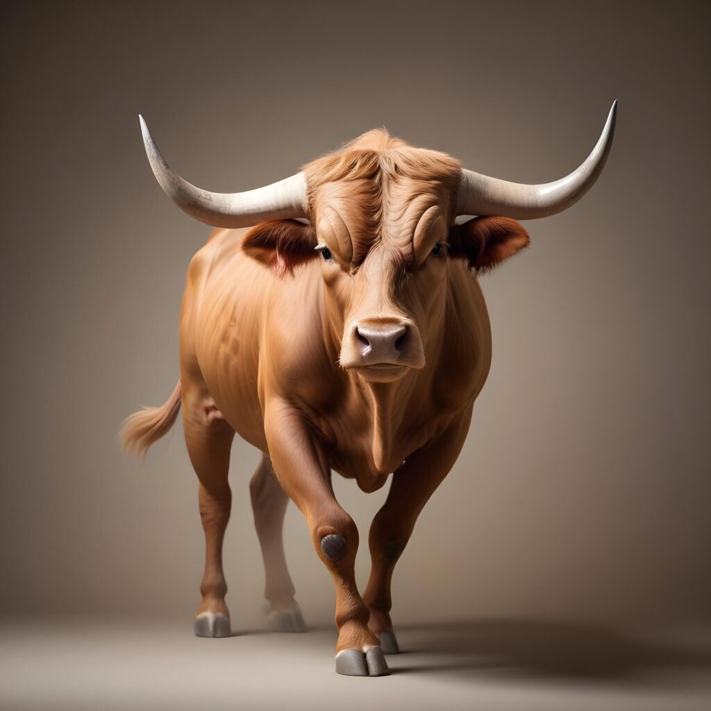 Bull portrait lite background Stock Free