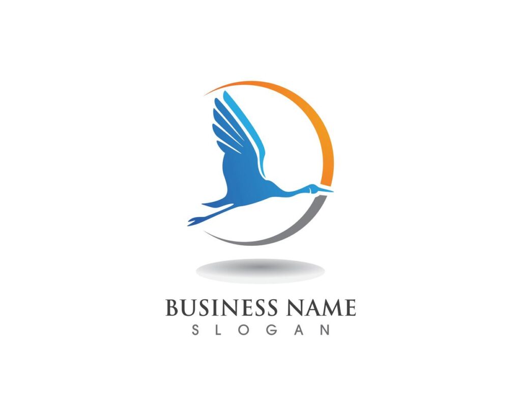 Crane Bird Logo Template Stock Free