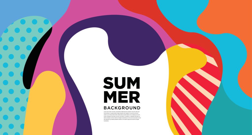 Colorful abstract vector fluid and liquid banner for summer Free Vector