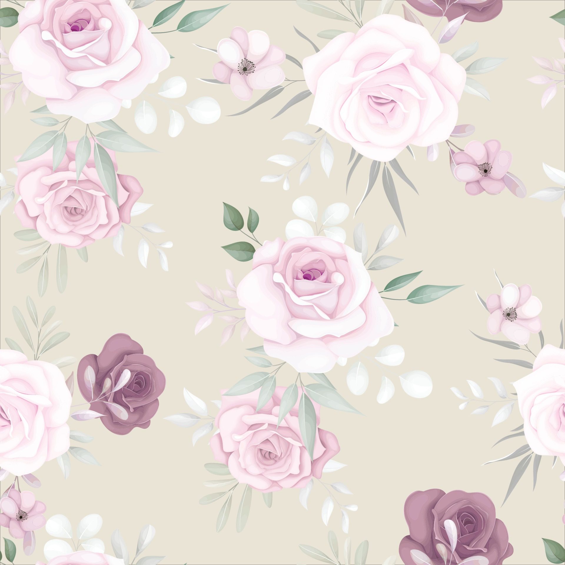 Elegant floral seamless pattern with beautiful flower decoration Free Vector