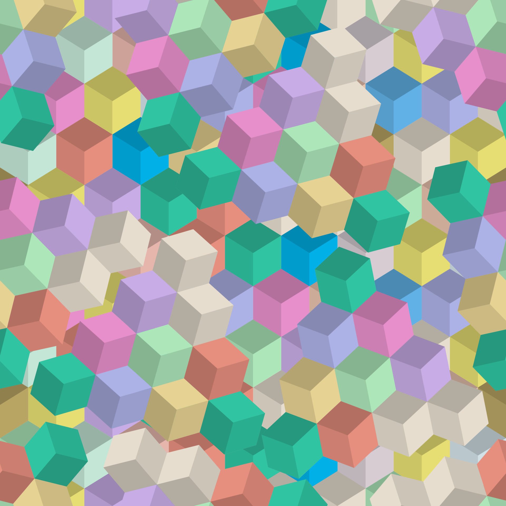 3d retro seamless pattern of cubes Free Vector