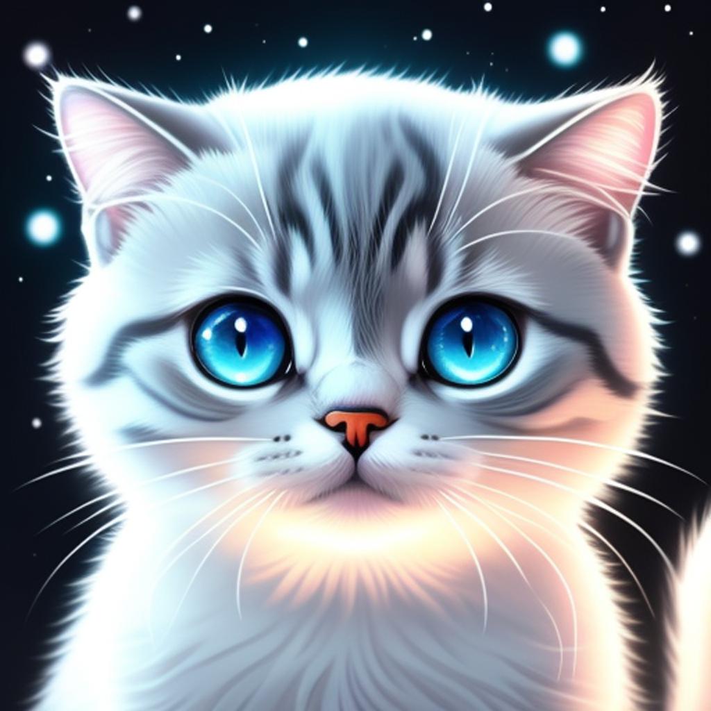 Cute cat with white by @ai_generated