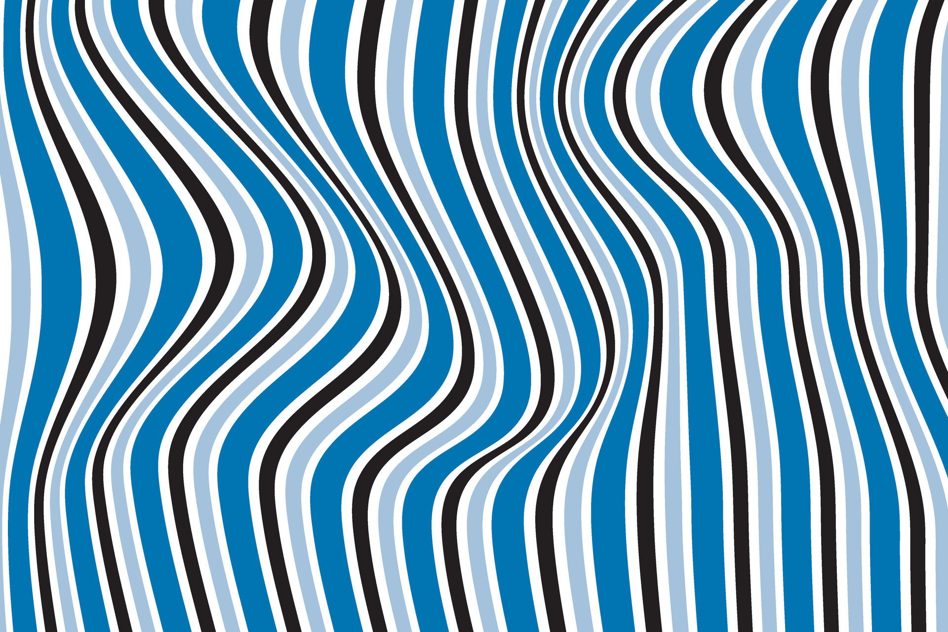 simple abstract black, blue,sky color vertical line wavy pattern blue waves in a seamless pattern Free Vector