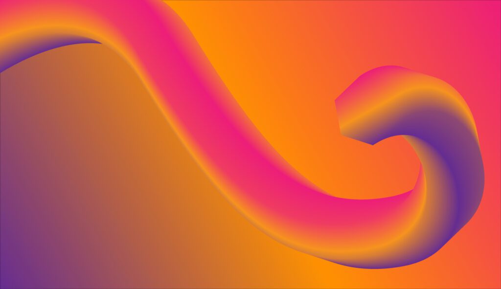 Gradient orange pink and purple colors on abstract background with curved lines Free Vector and Free SVG