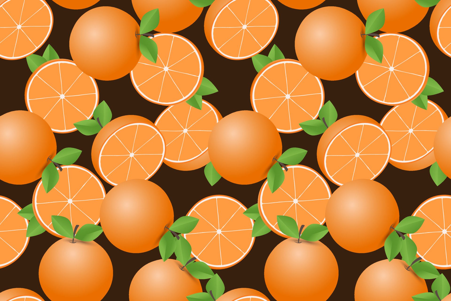 Hand drawn orange fruit seamless pattern design Free Vector