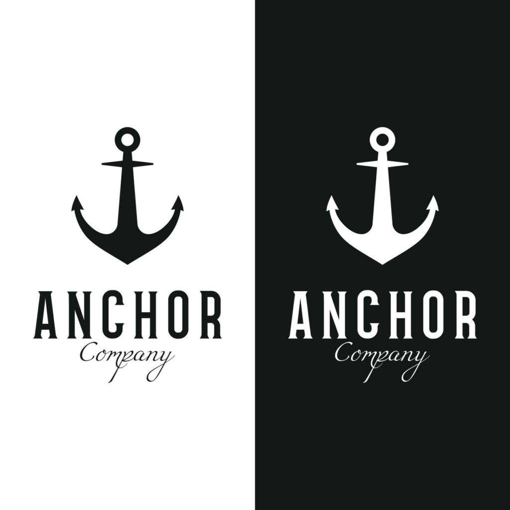 Nautical, marine anchor and rope Logotype Design. Logo for brand, maritime, company and business. Stock Free