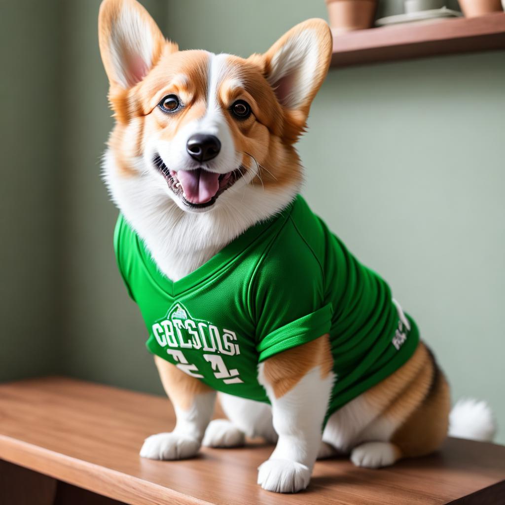 Corgi en camiseta baloncesto by @ai_generated