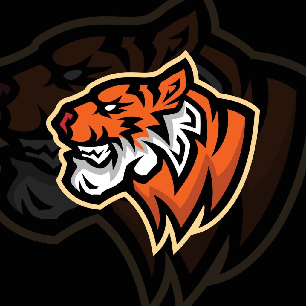 tiger head mascot logo vector design template Stock Free