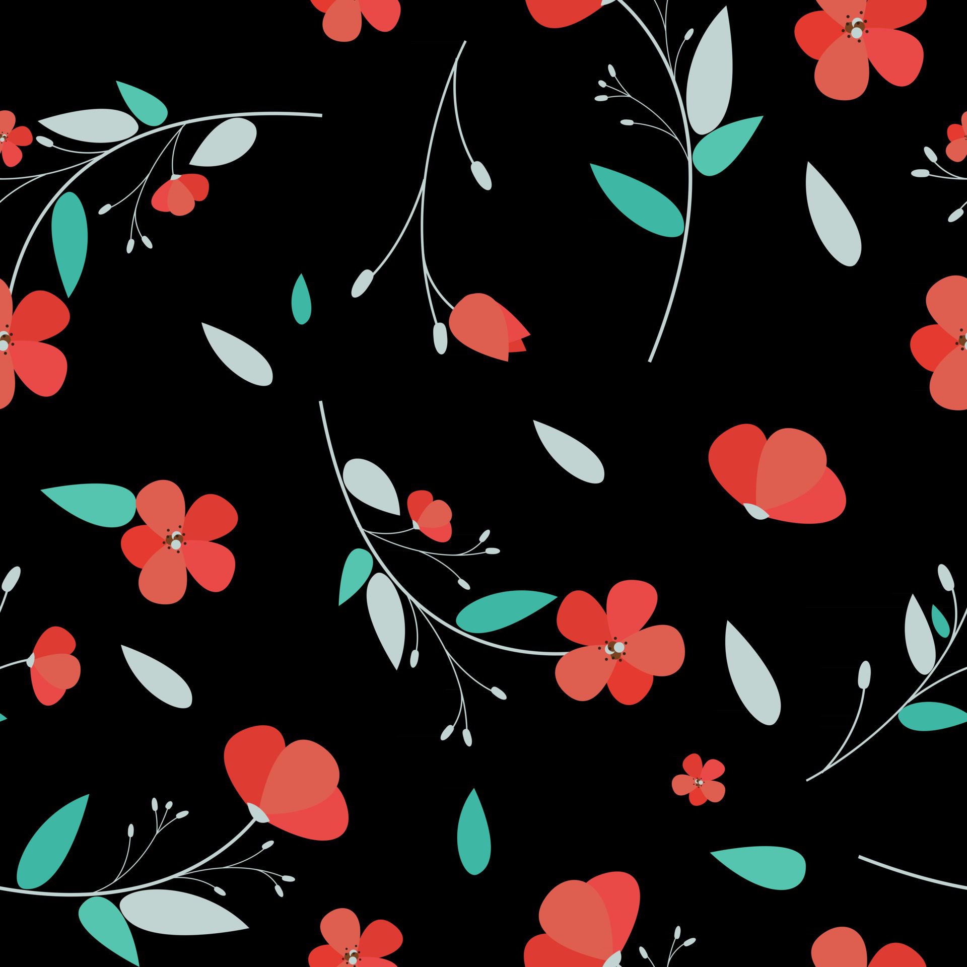 Abstract Design Flower Seamless Pattern Background Vector Illustration Free Vector