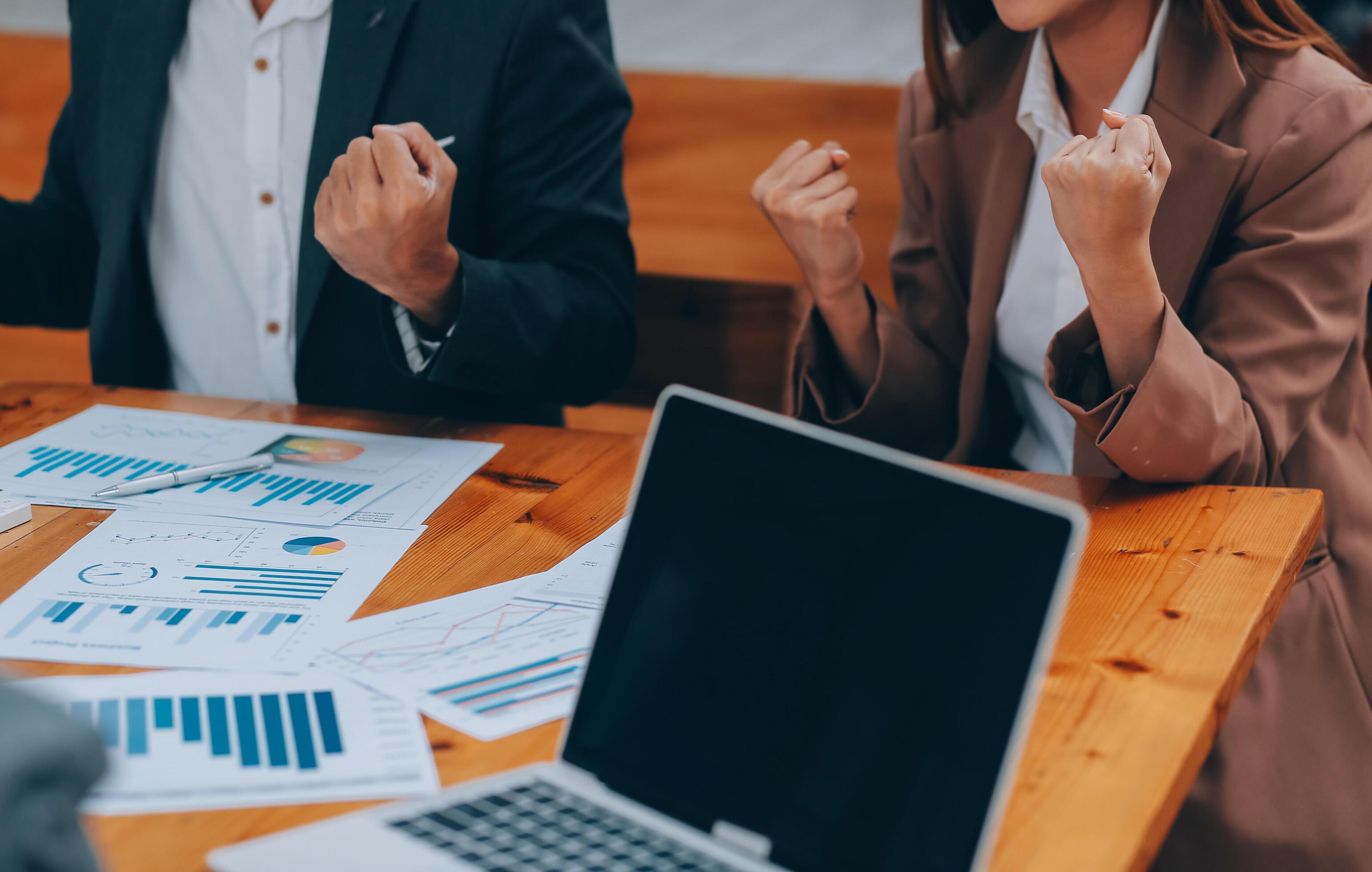 Business people join hand together during their meeting Stock Free