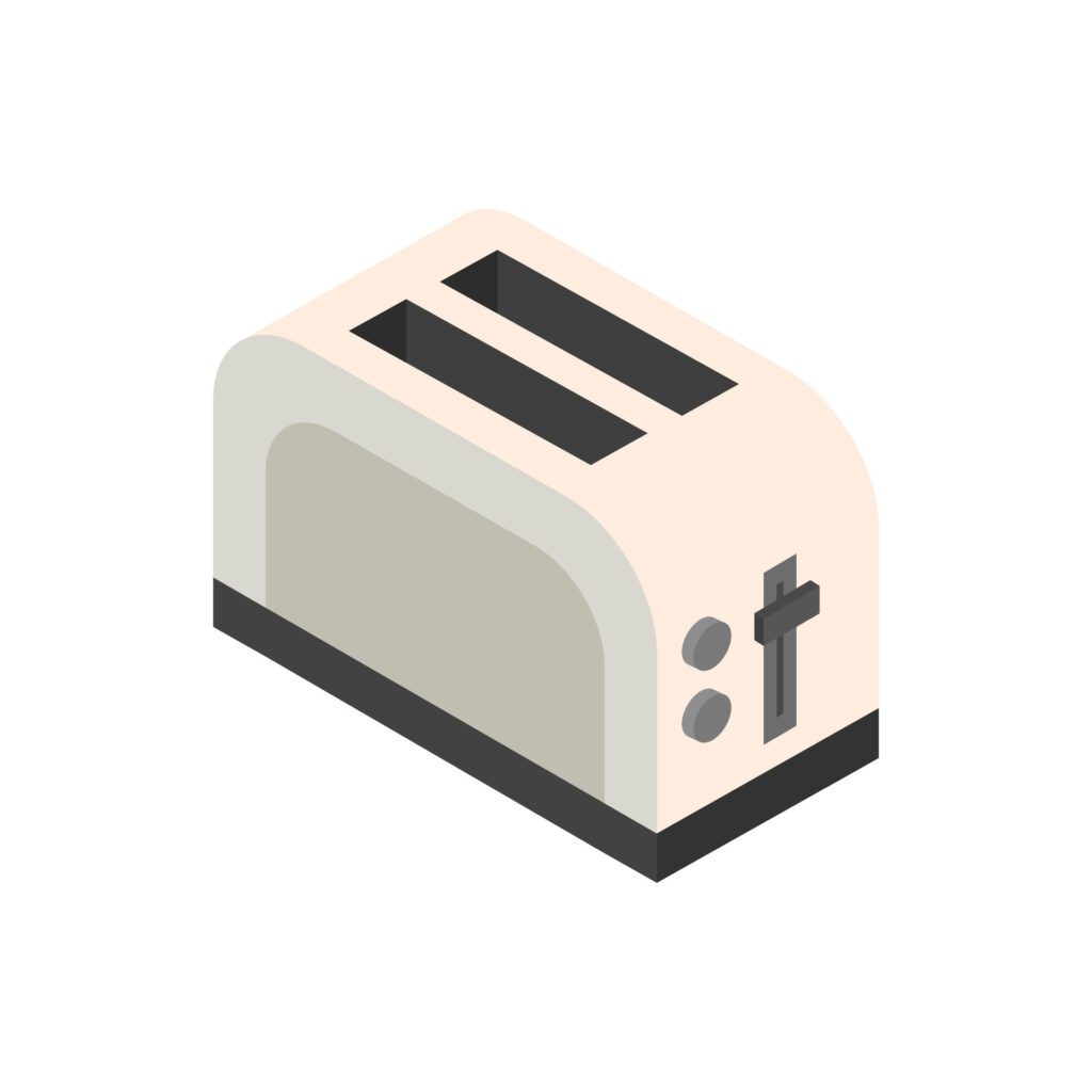 Isometric toaster on a background Free Vector