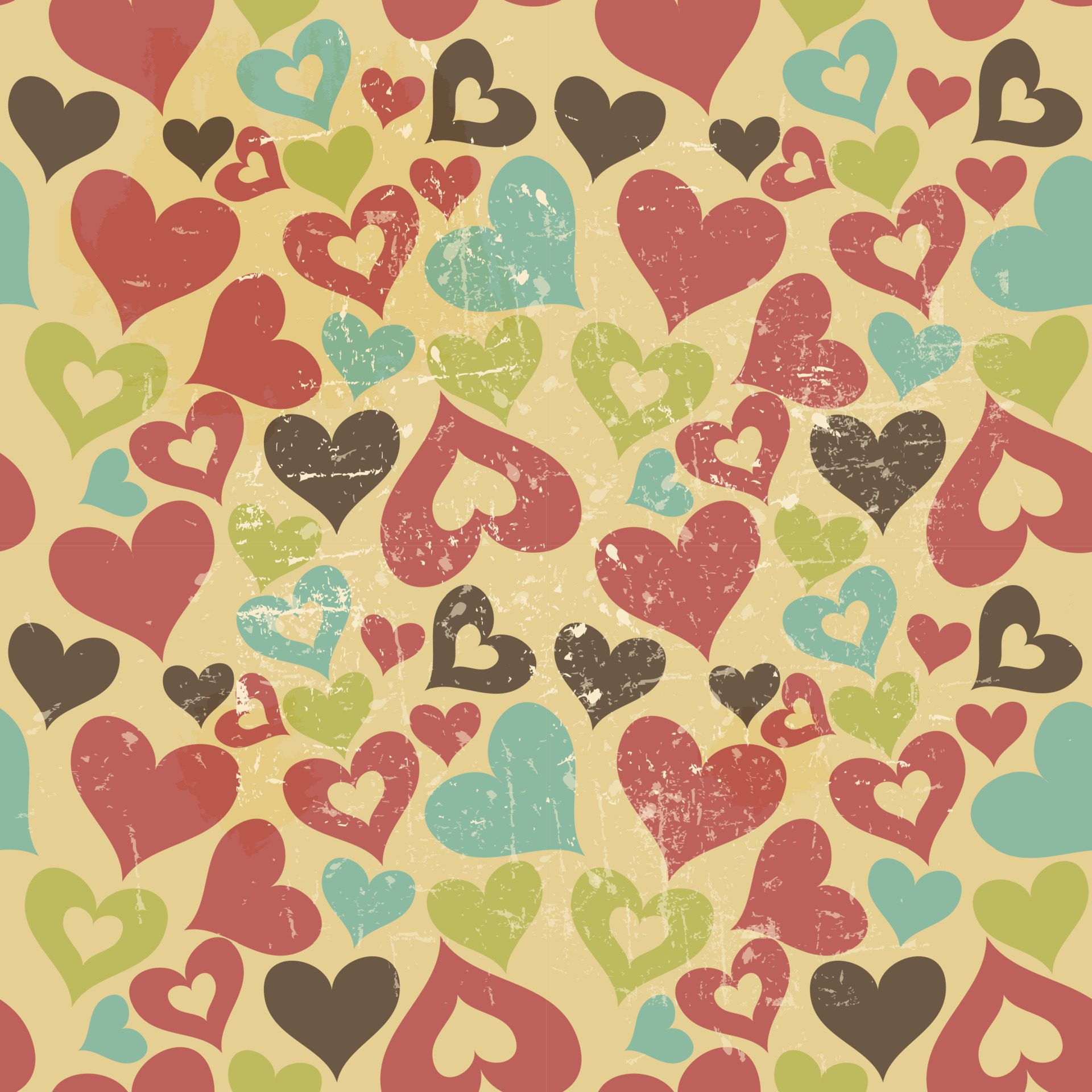 valentine seamless hearts pattern Free Vector