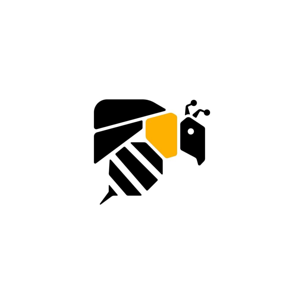 Bee Square Flat Design Logo for Honey Farm Business Stock Free and Free SVG