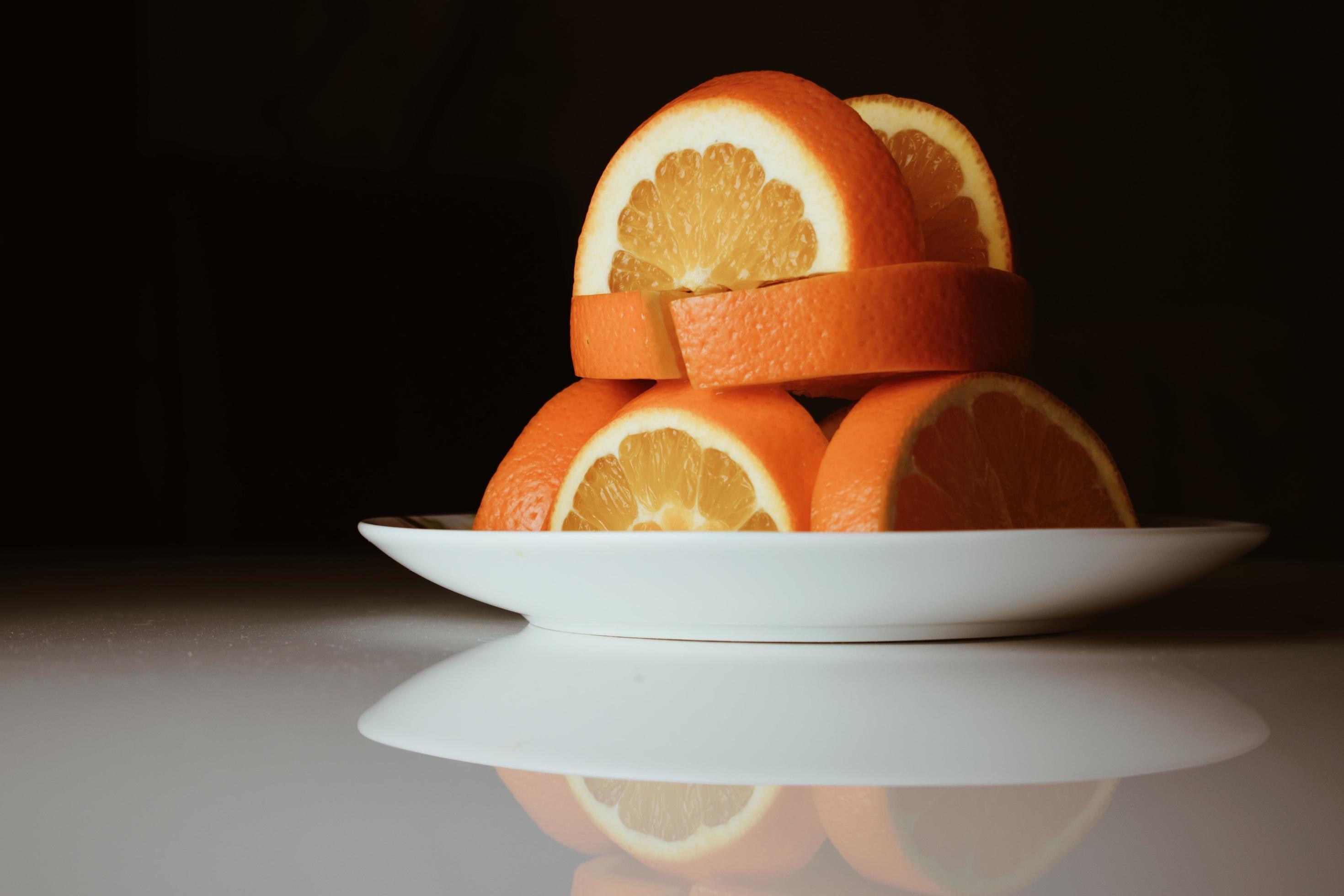 Close-up of sliced oranges Stock Free