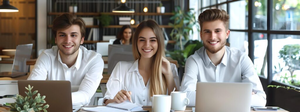 Young Business Managers Collaborating and Planning Strategy in Modern Office Setting Stock Free