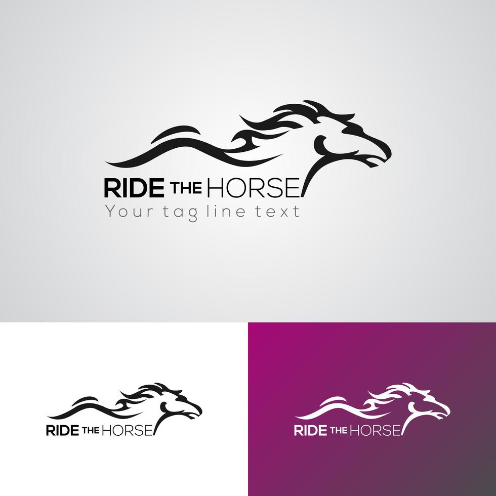 Creative Ride the Horse Logo Design Template Stock Free