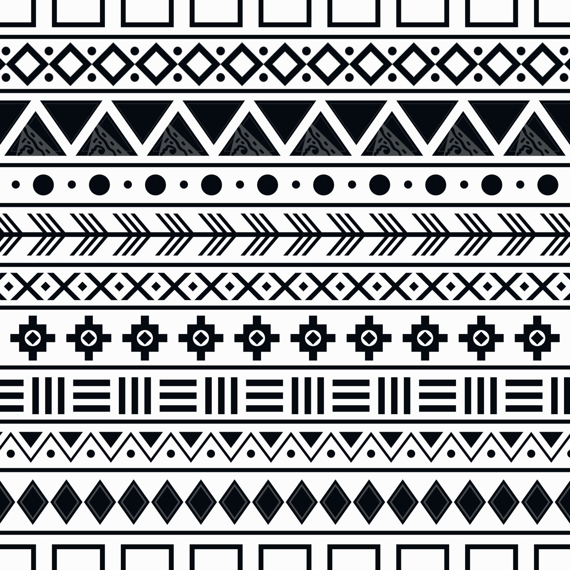 traditional art ethnic tribal pattern black and white background suitable for print cloth Free Vector