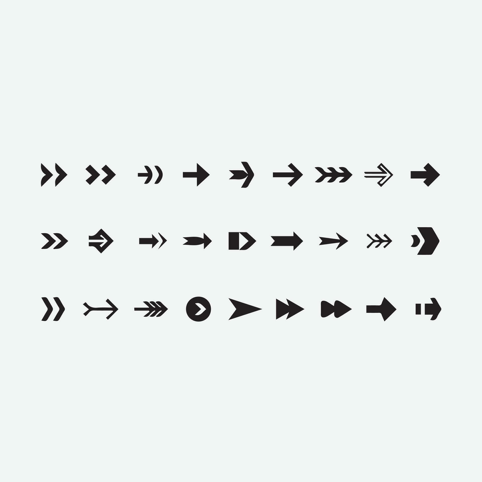 Arrow icon set for Left and right directions Stock Free