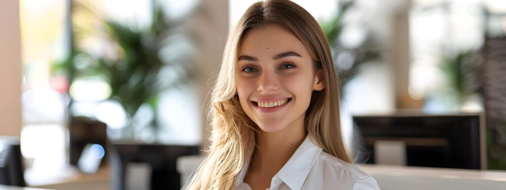 Cheerful Young Business Professional Smiling at in Office Stock Free