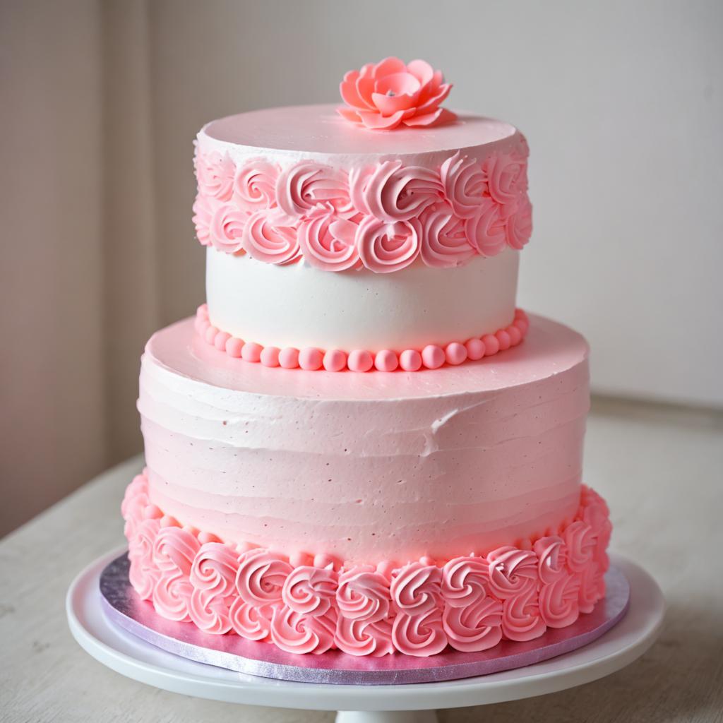 Modern birthday cake Coral by @ai_generated