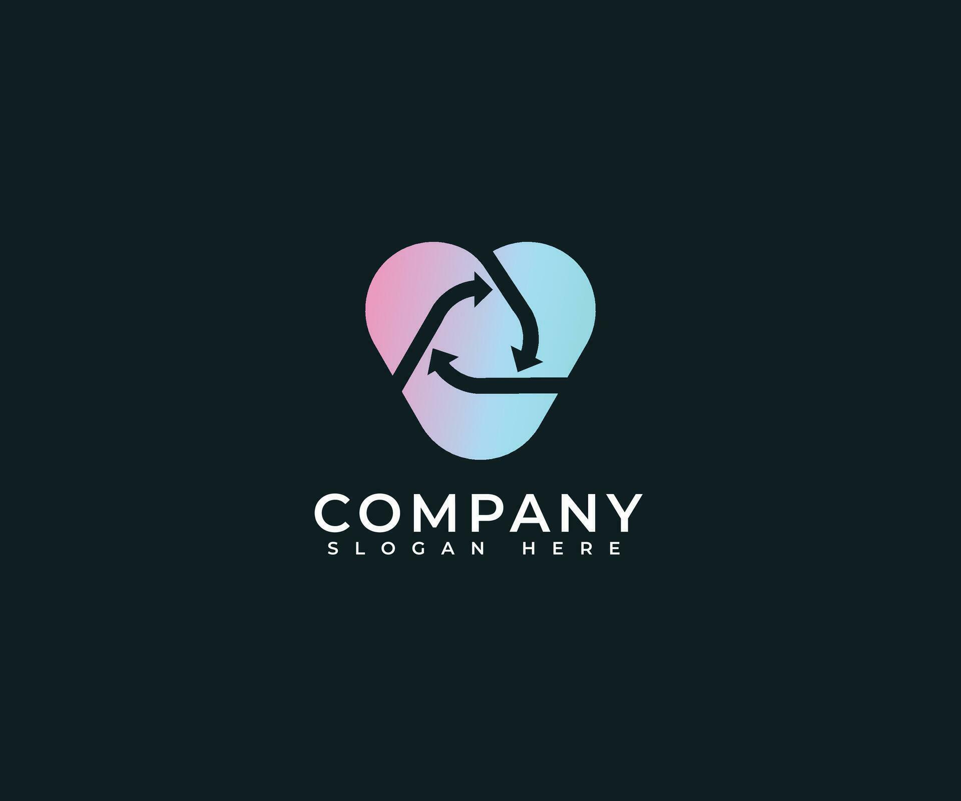 V letter recycle arrow logo design Stock Free