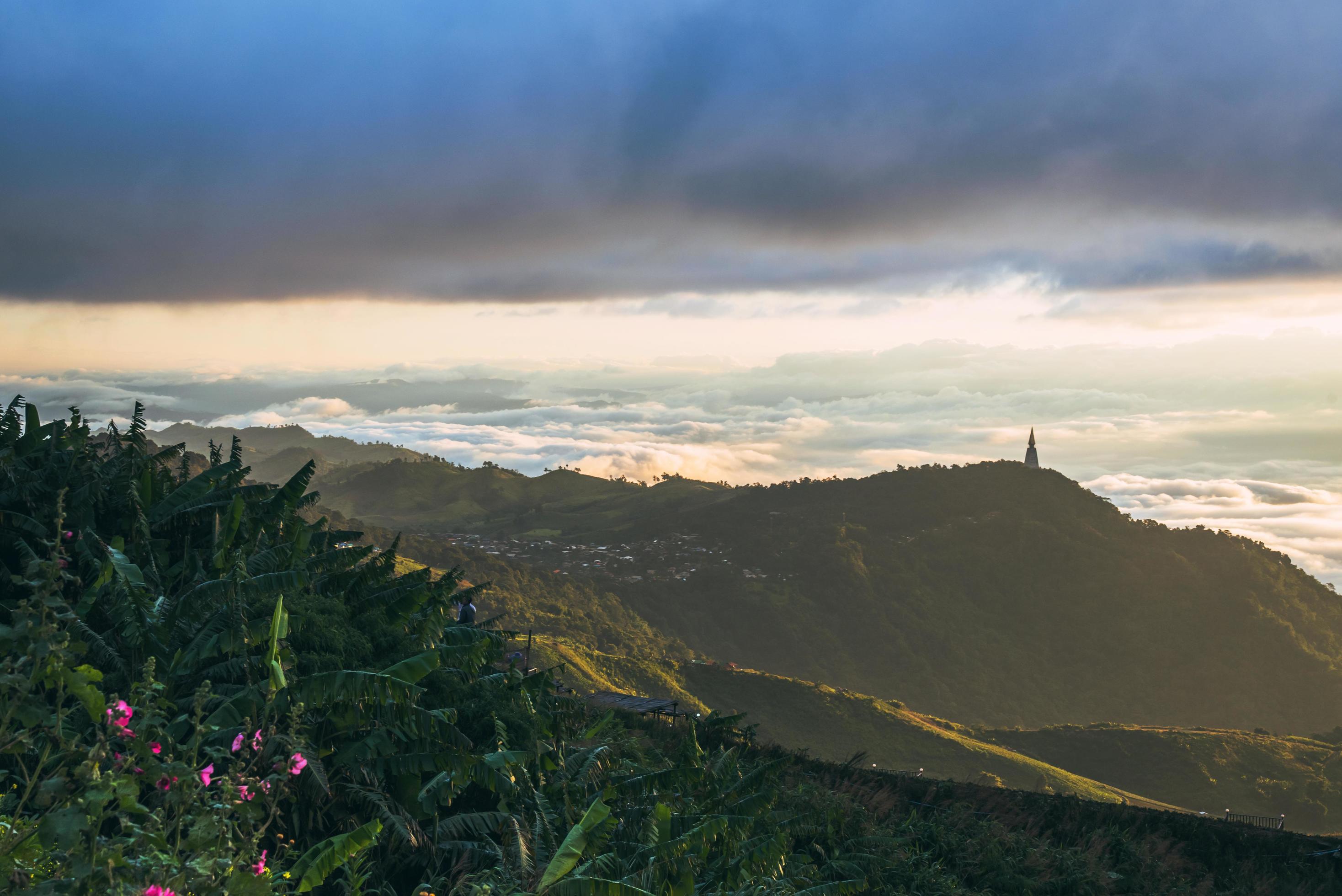 Traveling in Nature Mountains and fog. Phu Tubberk. Lom Kao District, Phetchabun,Thailand Stock Free