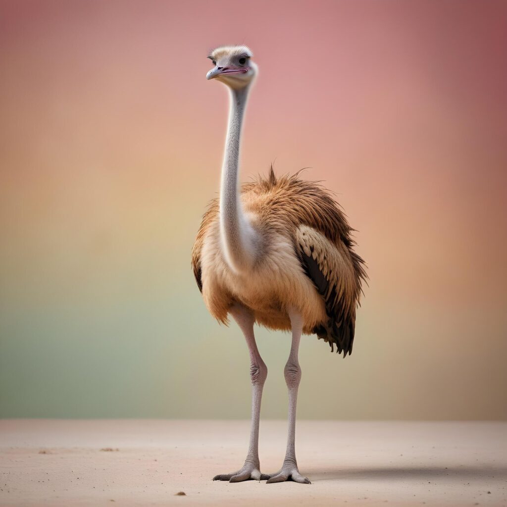 ostrich on plain background Stock Free