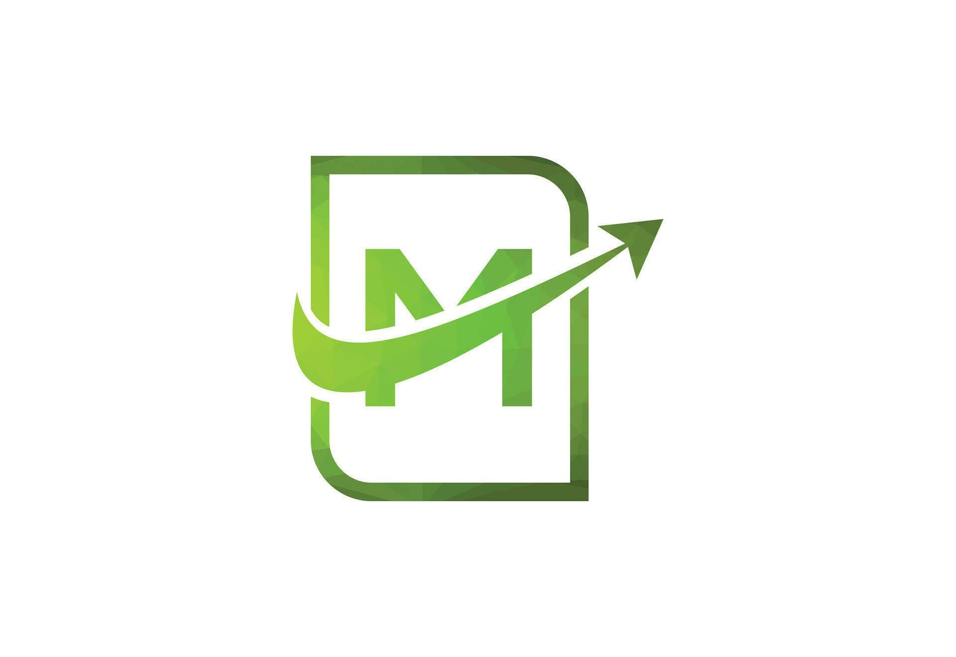 Business letter M with arrow chart logo vector icon illustration Stock Free