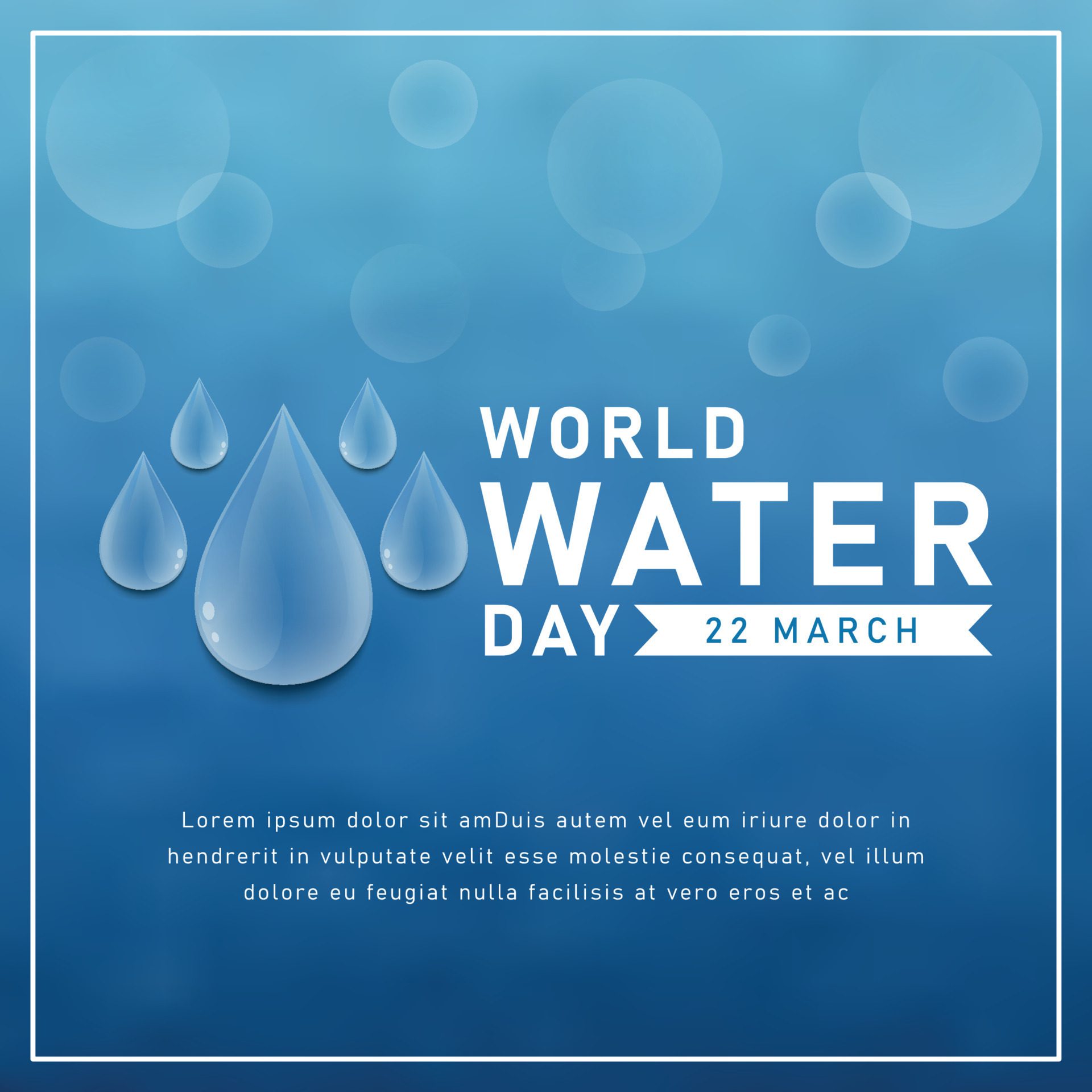 World water day illustration template background Free Vector