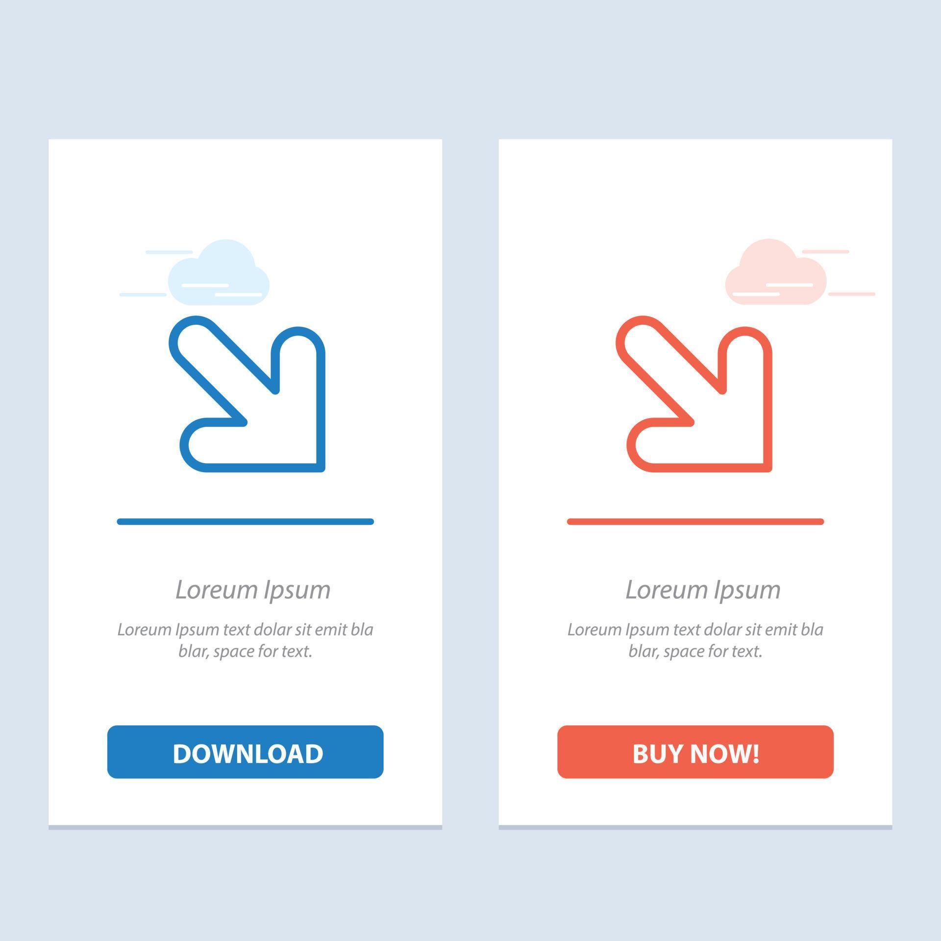 Arrow Down Right Blue and Red Download and Buy Now web Widget Card Template Stock Free