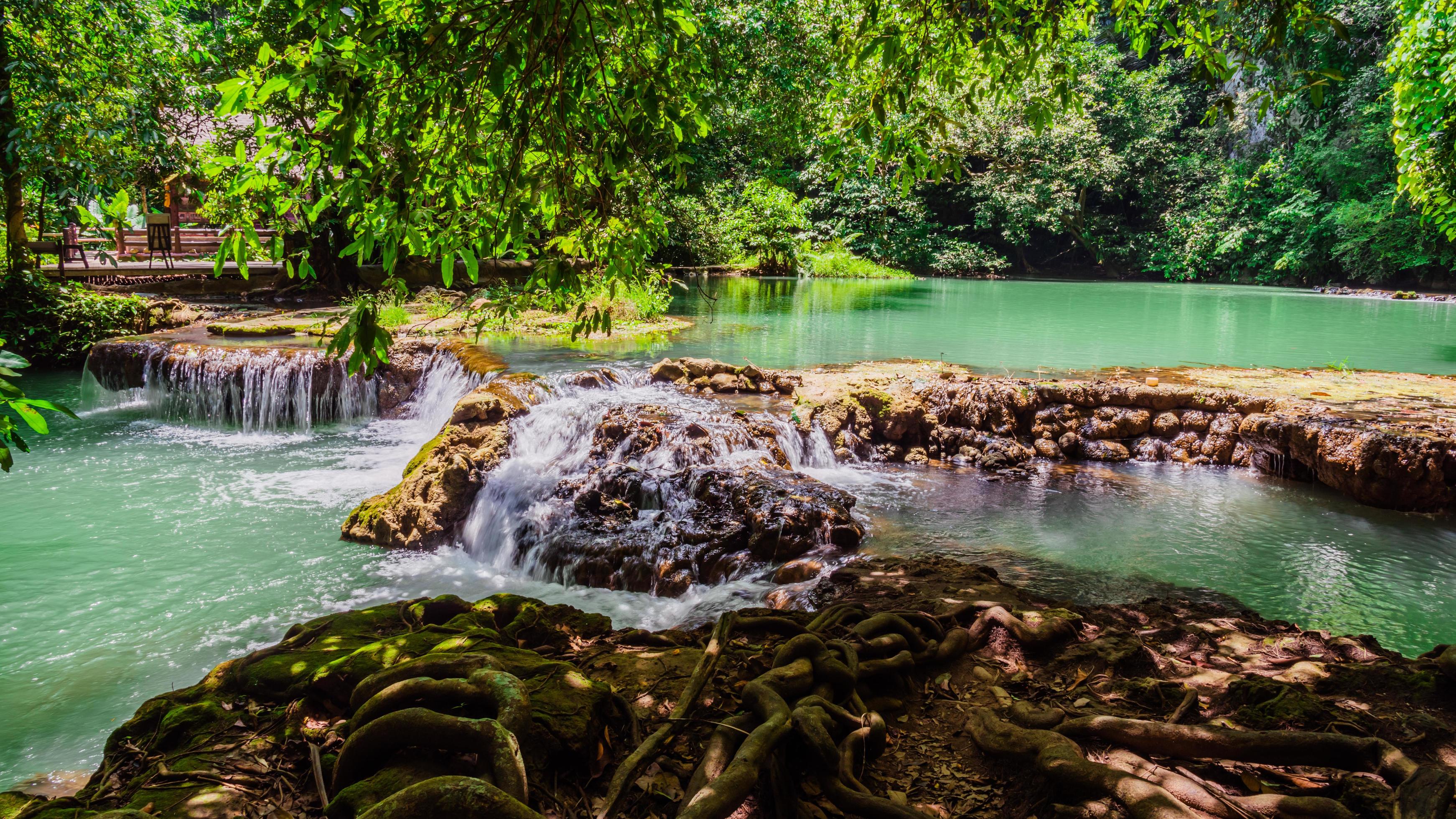 Landscape Waterfall Than Bok Khorani.lake, nature trail, forest, mangrove forest, travel nature, travel Thailand, Nature Study. Attractions. Stock Free