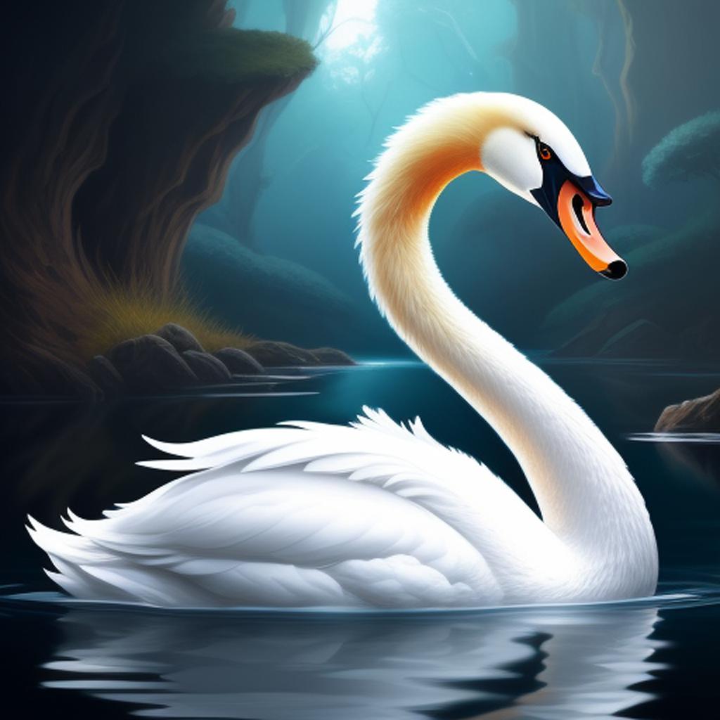 Swan by @shadowyippie by @ai_generated