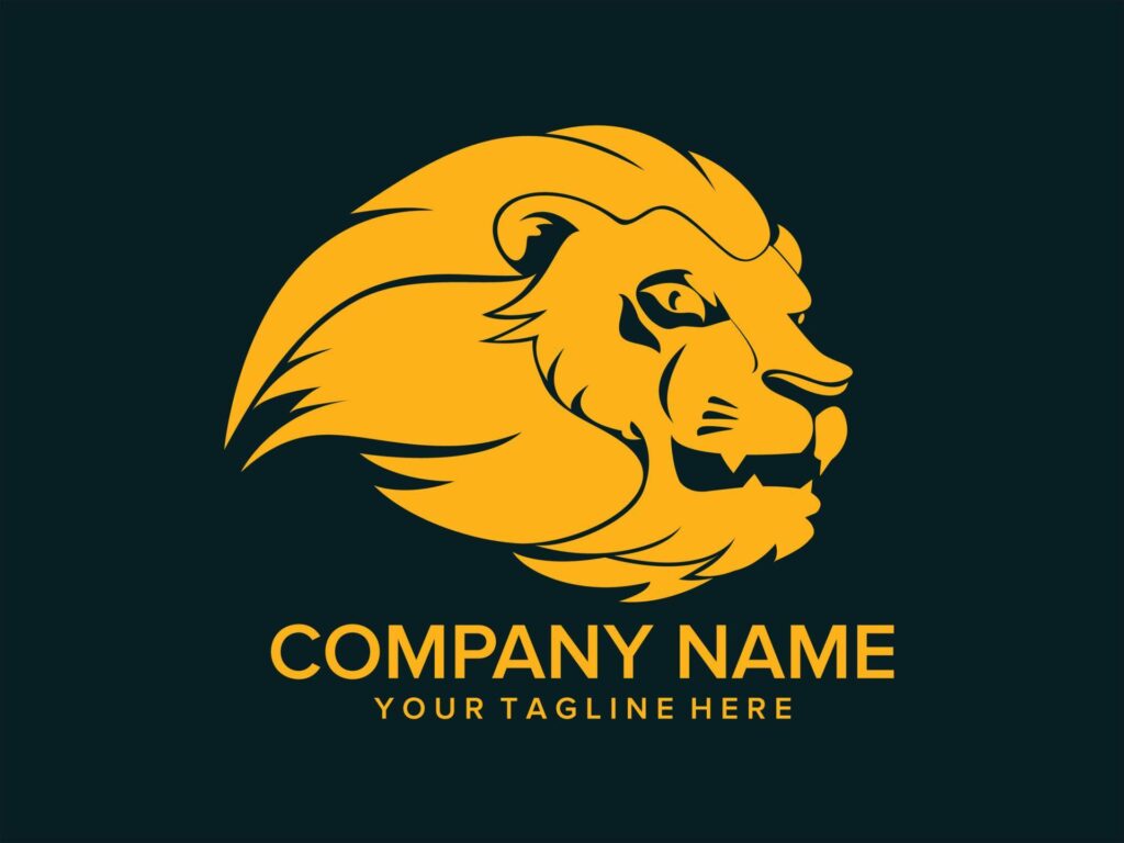 lion head logo that looks fierce and dashing Stock Free