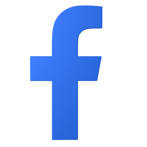 App, facebook, logo 3D illustration