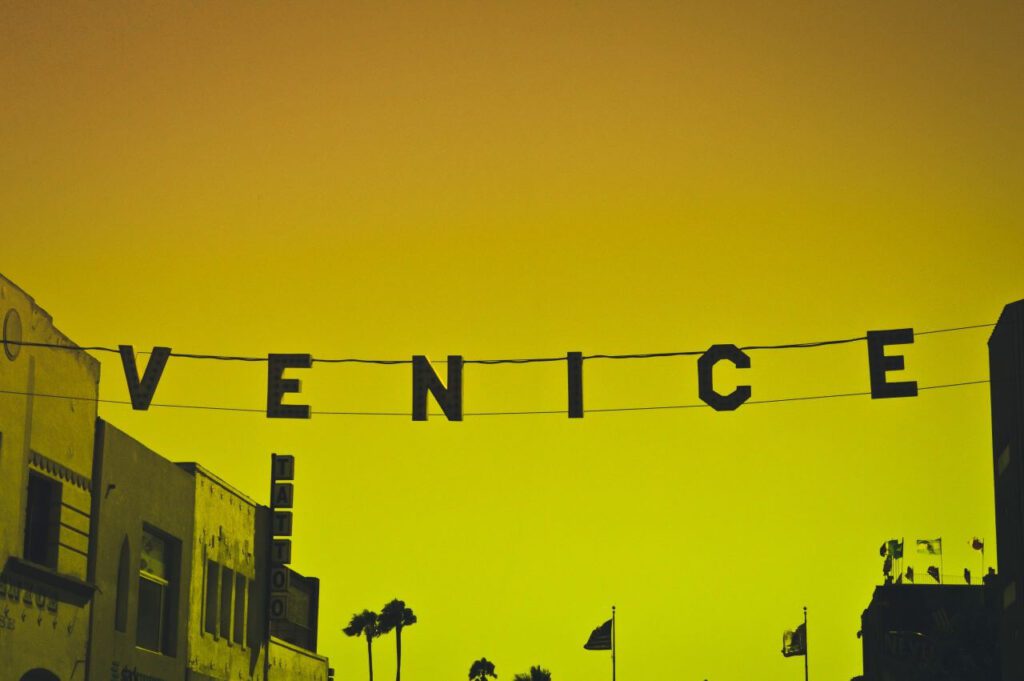 Venice Hanging Sign Yellow Stock Free