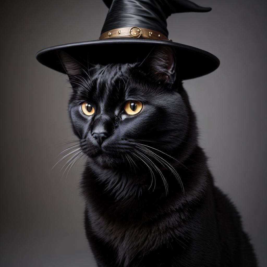 A realistic black cat by @ai_generated