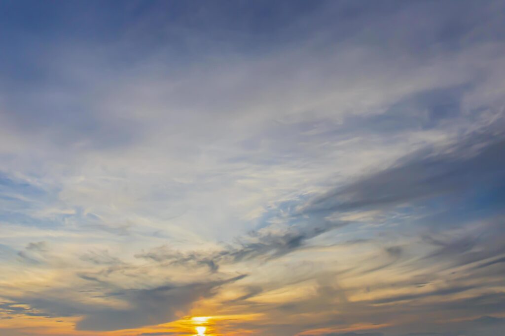 Sunset Nature Countryside Landscape Under Scenic Colorful Sky At Sunset Dawn Sunrise. Stock Free