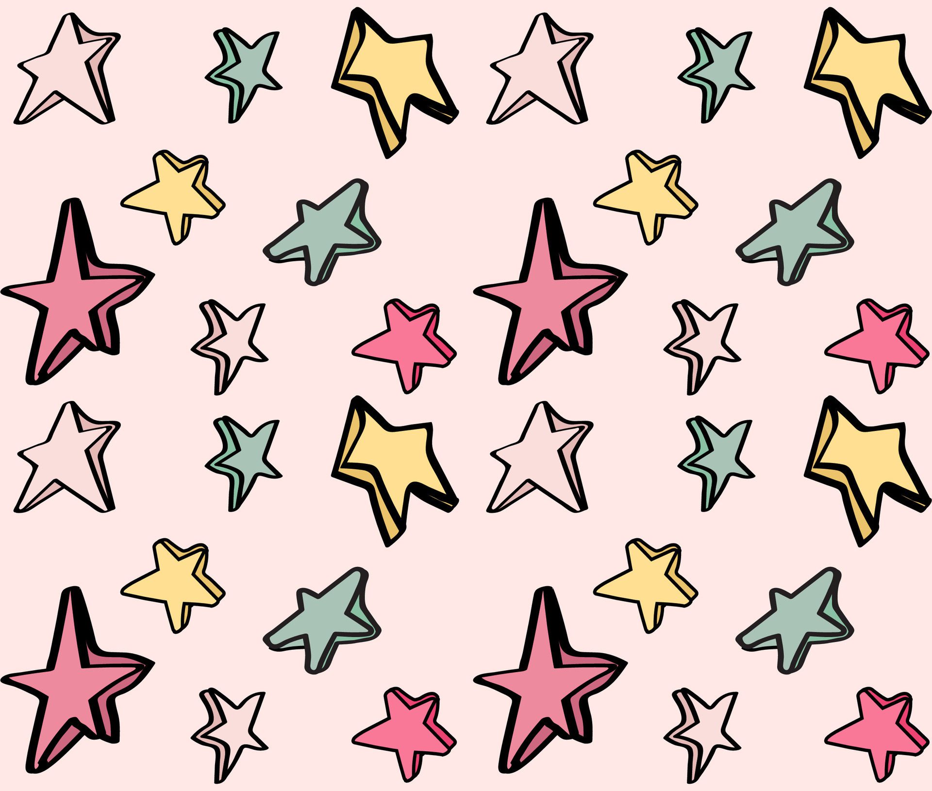 Cute kids’ star sprinkles seamless pattern. Free Vector