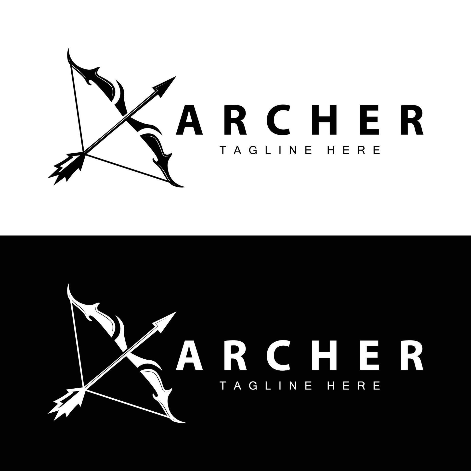 Archer logo vector vintage design old inspiration archer tool arrow template brand Stock Free