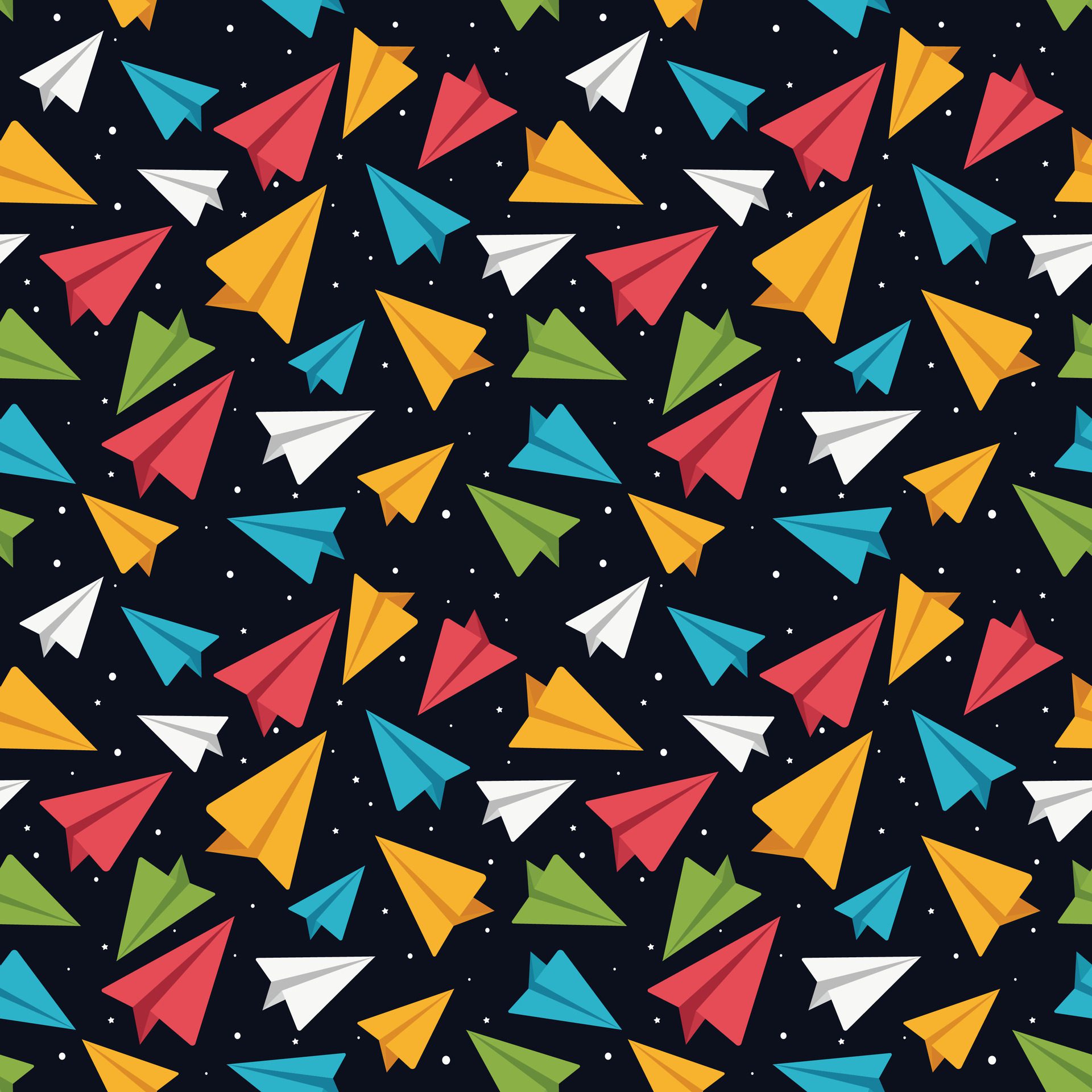 paperplane seamless pattern, texture for bedding, fabric, wallpaper, wrapping paper, textile Free Vector