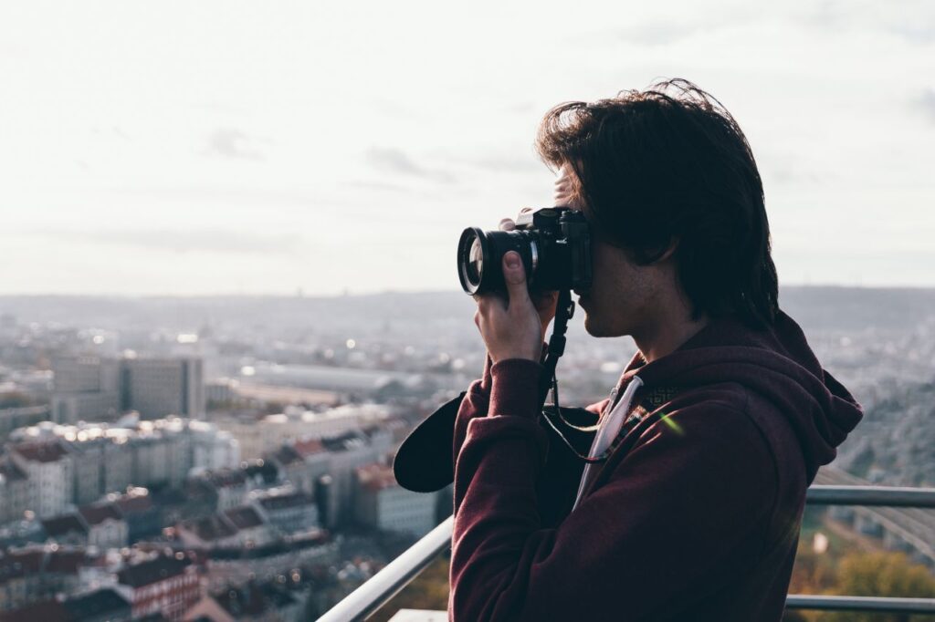 Boy with camera Stock Free