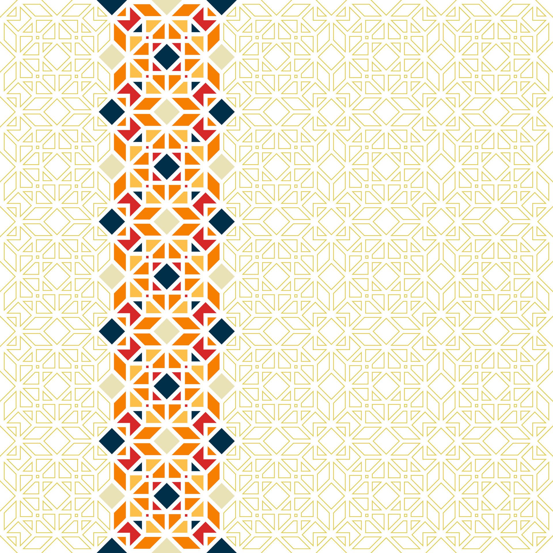 Arabic and Islamic Geometric Pattern Design with Stroke Free Vector