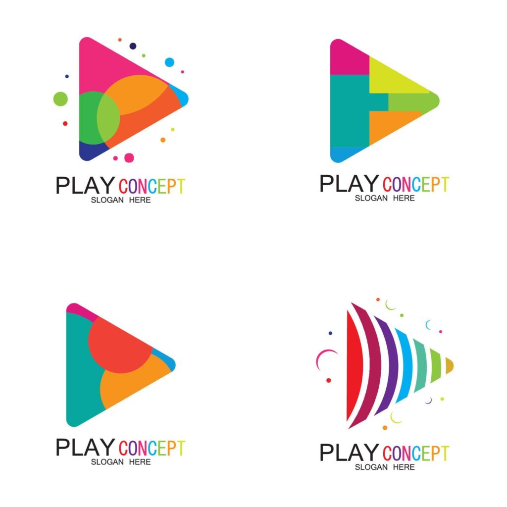 Play logo design concept vector Icon Symbol Stock Free and Free SVG