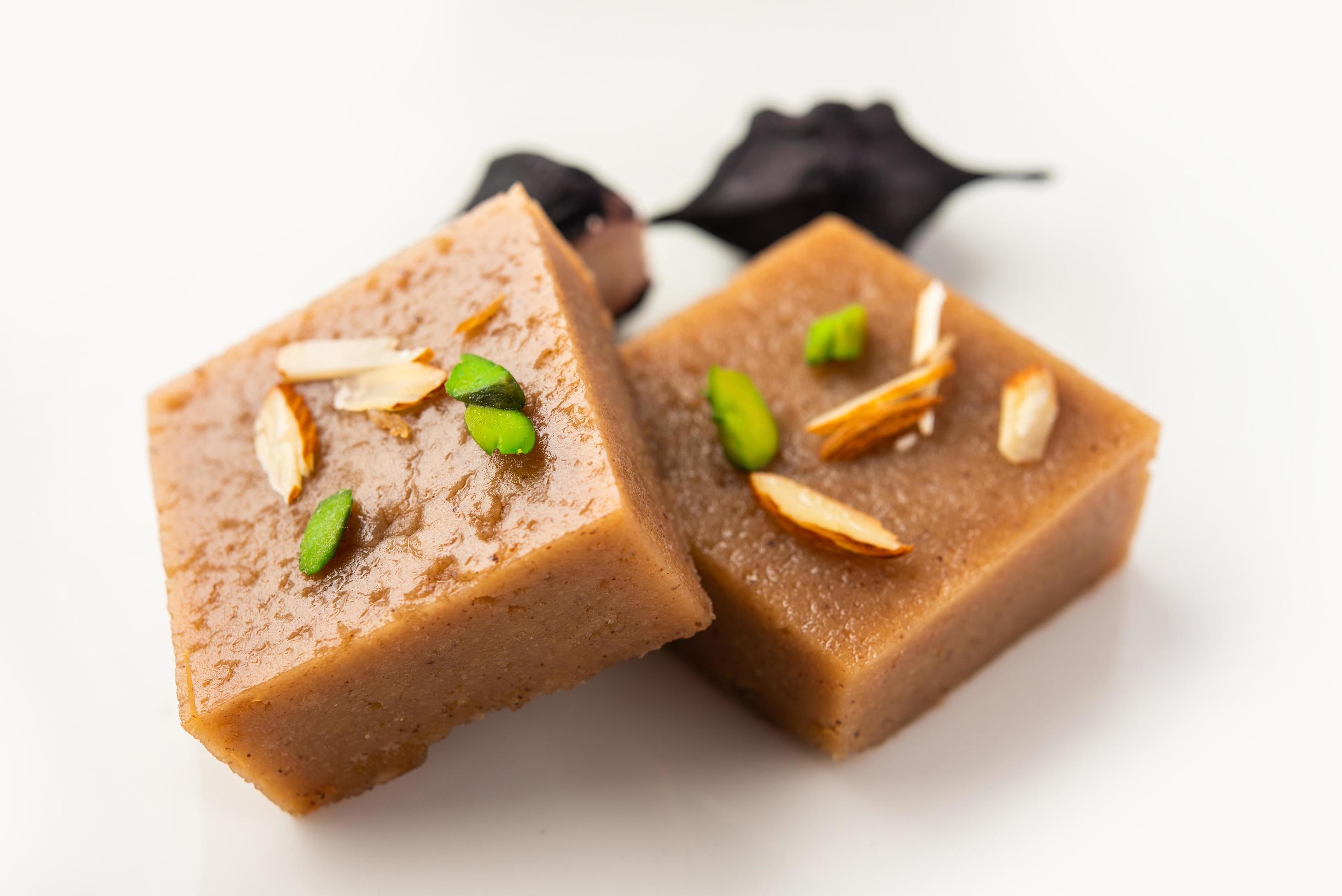 Singhara Barfi or Singhada barfi or halwa fasting or up-was food Stock Free