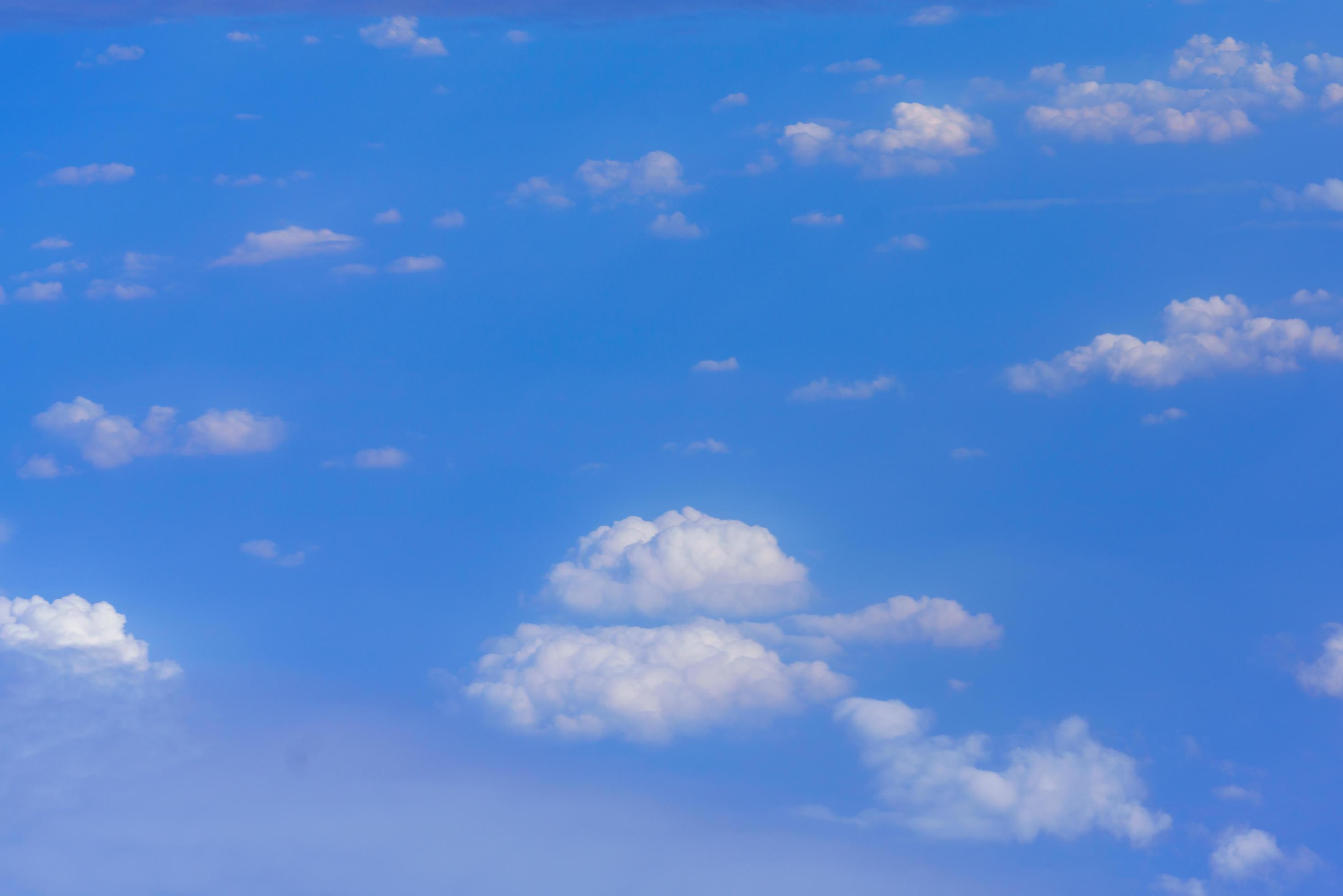 Nature view of blue sky with fluffy white cloud using for wallpaper page, background or wallpaper Stock Free