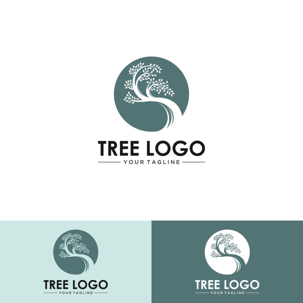 Tree vector icon. Nature trees vector illustration logo design Stock Free