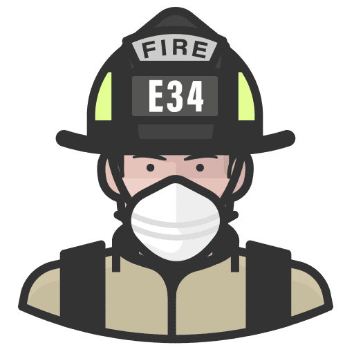 Coronavirus, firefighter, male icon